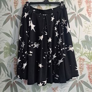 Lularoe Black Star Patterned Skirt With Pockets Size Small